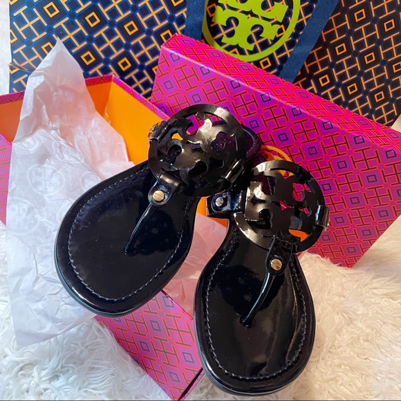 Nordstrom NIB ToryBurch Miller black patent sandal - Picture 3 of 9
